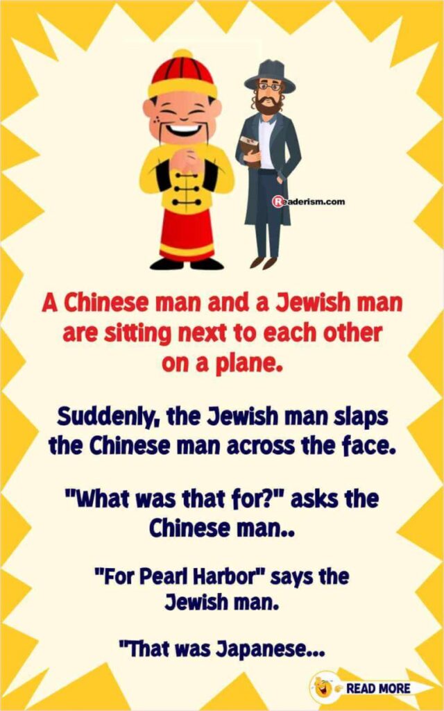 A Chinese and a Jewish Man on a Plane.