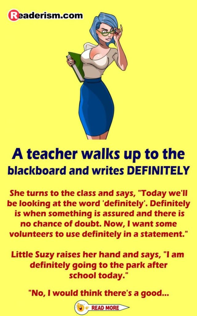 A teacher writes DEFINITELY
