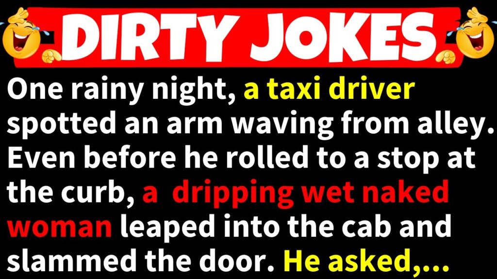 A Dripping Wet Naked Woman got Into a Taxi in dark stormy Night .
