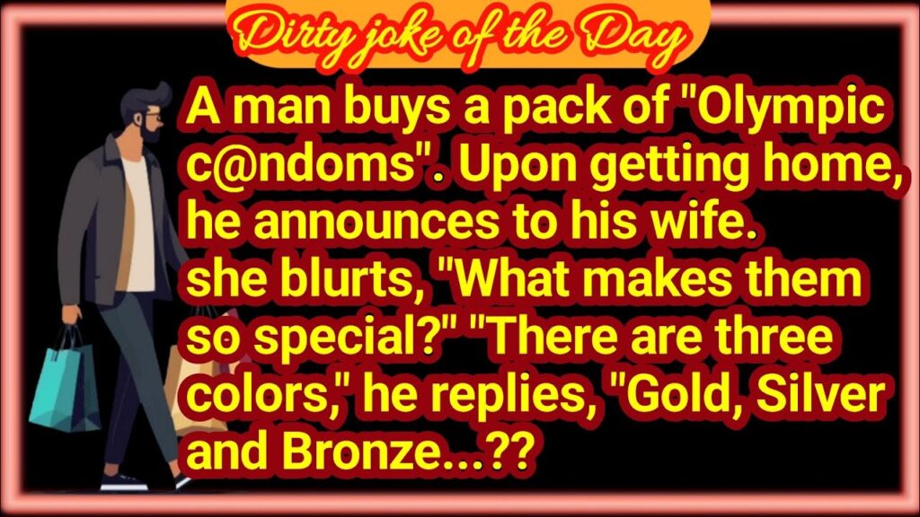 A man buys a pack of Olympic C0ND0MS