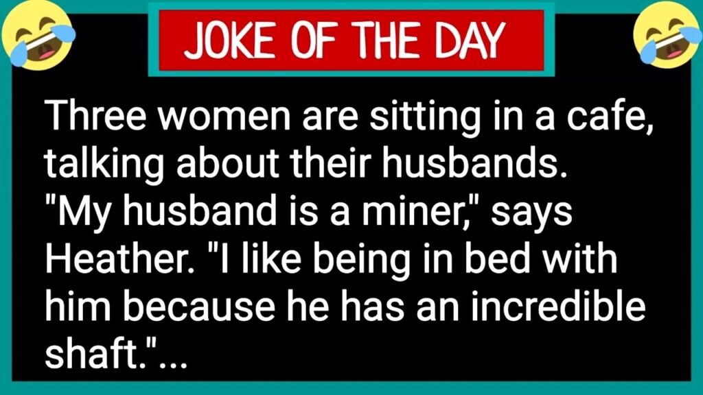 Three women are sitting in a cafe, talking about their husbands- FUNNY JOKE